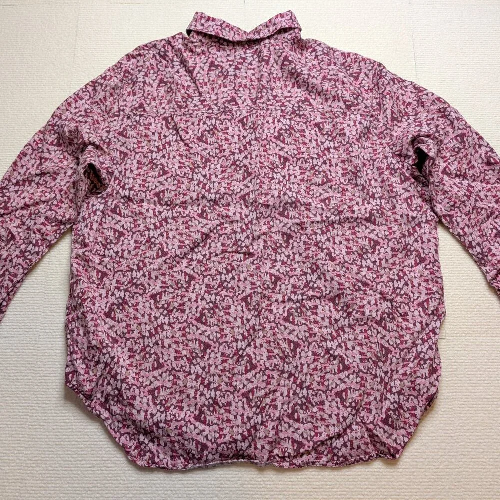 Calvin Klein Jeans long sleeve, pink, white, green button down shirt - size M - Picture 8 of 8